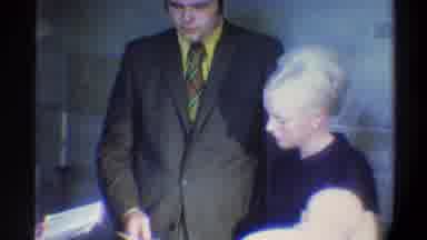 Gainsville Florida USA (1974): White Husband And Wife Holding Baby Priest Baptism