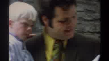 Gainsville Florida USA (1974): Two Children On His Father's Lap With A Very Ugly