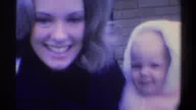 Gainsville Florida USA (1974): Filming A Happy Family With A Woman And A Baby