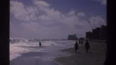 Gainsville Florida USA (1974): East Coast Beach Shoreline People Walking On Sand