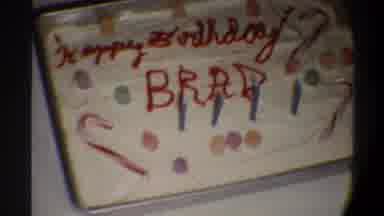 Gainsville Florida USA (1974): Birthday Cake Topped With White Icing Gumdrops
