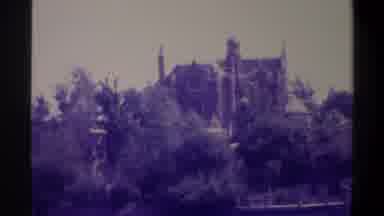 Gainsville Florida USA (1974): Mansion House Estate Dome Tower Chimneys Brick Red