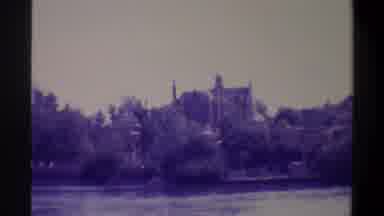 Gainsville Florida USA (1974): Family Walking Over Bridge To Look At Castle In A