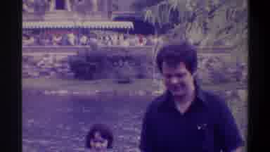 Gainsville Florida USA (1974): View Crowd Gathered By Castle And People Walking