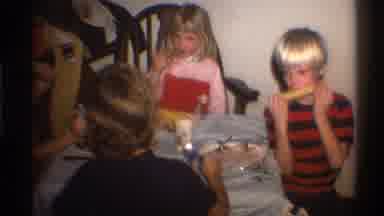 Gainsville Florida USA (1975): Kids Eating Corn Around The Table