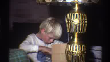 Gainsville Florida USA (1975): Christmas Day Surprise Ideas A Boy Unboxing The