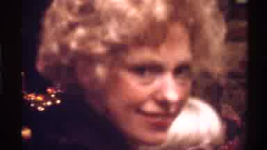 Gainsville Florida USA (1975): Woman Child Man Beard Hair Fireplace Home Family