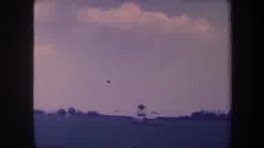 Volmer Yucaipa California USA (1959): Airplane Goes Across Grass Runway In Open