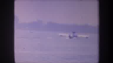 Volmer Yucaipa California USA (1959): Amphibious Plane Landing In Water On A Clear