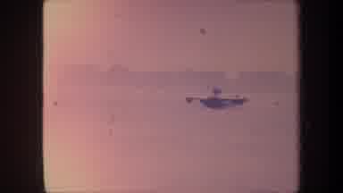 Volmer Yucaipa California USA (1959): Water Plane Lands On A Body Of Water In Old