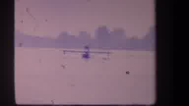 Volmer Yucaipa California USA (1959): Speeding Boat Turns On Lake While Traveling