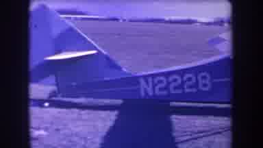 Volmer Yucaipa California USA-1963: An Autogyro Taxiing Across The Grass At A