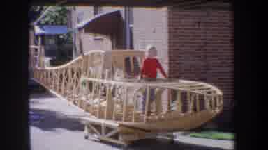 Volmer Yucaipa California USA (1965): Child Drifting By The Sea Waving Goodbye To