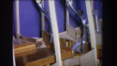 Volmer Yucaipa California USA (1965): Stairs Junk Metal White Blue Wall Baseboard