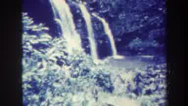 Honolulu Hawaii USA (1967): Landscape With Waterfall Of Three Waterfalls And Long