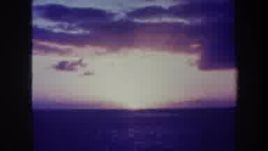 Honolulu Hawaii USA (1967): Girl Stepping Over Rope Fence Stunning Ocean Sunset At