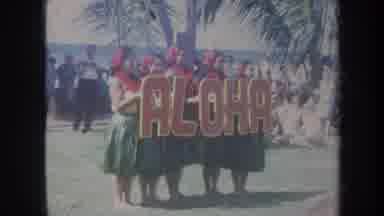 Honolulu Hawaii USA (1967): Video Of Five Polynesian Women Holding An Aloha Sign