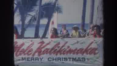 Honolulu Hawaii USA (1967): Beach Day Merry Christmas In Front Of Ocean Water