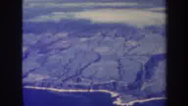 Honolulu Hawaii USA (1967): Aerial View From Airplane Of Coastline And Hills