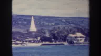 Honolulu Hawaii USA (1967): River Bank With Lush Green Vegetation And An Obelisk
