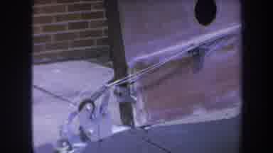 Volmer Yucaipa California USA (1969): Close Up Of Small Wheel Attached To Trolley