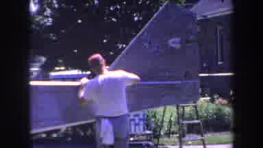 Volmer Yucaipa California USA (1969): Man Working With Wood Perhaps A Boat He Is