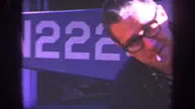 Volmer Yucaipa California USA (1969): Man Glasses Walking Around Blue Water