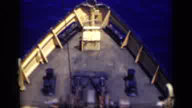 CAIRO EGYPT-1946: Large Fishing Boat With Mechanical Net Sailing Across Ocean