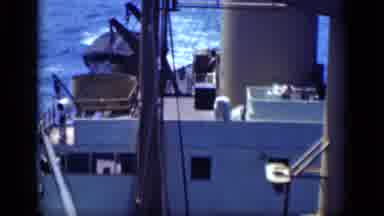Cairo Egypt (1946): Big Ship Sailing On The Ocean With Three People Working