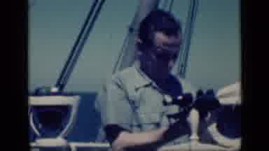 Cairo Egypt (1946): Man On A Boat In The Sea Looking Through The Binoculars