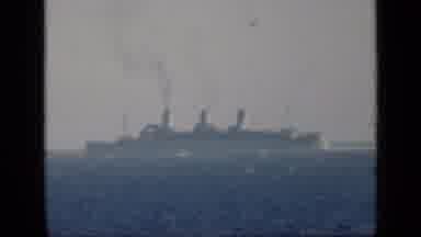 Cairo Egypt (1946): Cruise Ship With 3 Smokestacks In The Ocean Sailing Away