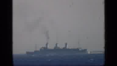 Cairo Egypt (1946): Massive Steam Ship Slowly Cruising Along Enjoying Calm Seas In