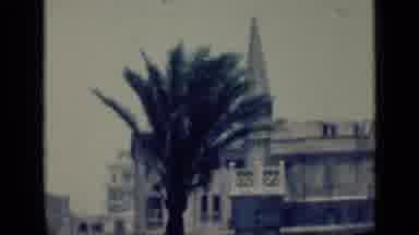 Cairo Egypt (1946): Palm Tree In Front Of Large Building Then Dark Skinned Man