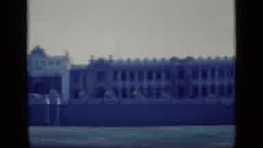 Cairo Egypt (1946): Slow Moving Camera Filming Outside Big White Detailed Foreign