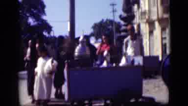 Cairo Egypt (1946): Streetcars Loaded With People Travel Down The Middle Of An