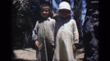 Cairo Egypt (1946): Two Children In White Clothes Man With Donkey Walking Around