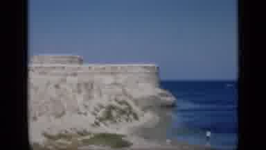 Cairo Egypt (1946): An Old Structure Sits Beside The Sea