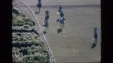Cairo Egypt (1946): Many Horse Jockeys Are On Their Horse Walking Down The Race