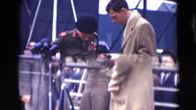 London England (1946): Military Army Man With Metals Beret Press Conference Photo