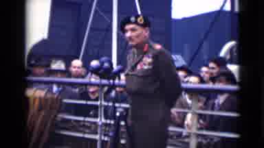 London England (1946): General With Many Medals Giving Interview To Many