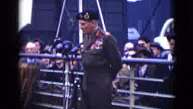 London England (1946): Soldier Is Giving A Speech While Spectators View From