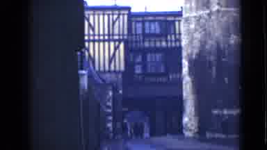 London England (1946): A Video Of A Medieval Town Or Village With Two Men Walking