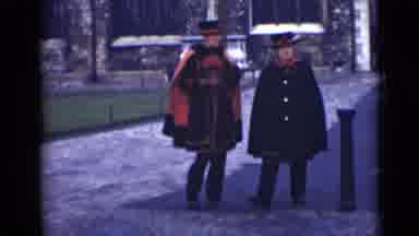 London England (1946): Crow Dancing On The Bench When People Coming Near The