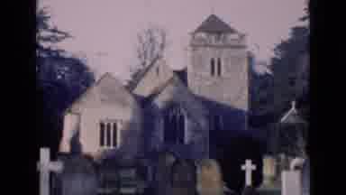 London England (1946): People Rushing Out Of A Funeral Home Or Church