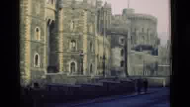 London England (1946): The Clip Is Depicting An Old Castle A D A People Are