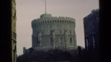 LONDON ENGLAND-1946: View Of Circular Building With A Flag Flying On Top