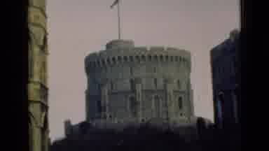 London England (1946): A Castle Turret Is Recorded In The Distance And A Small