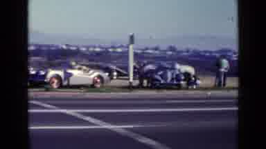 San Diego California USA (1949): Classic Cars By The Side Of An Open Road With