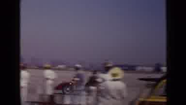 San Diego California USA (1949): Racing Car Exiting The Pit Stop Of The Track
