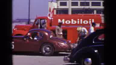 San Diego California USA (1949): Two Gentlemen With A Red Truck Written Mobil A